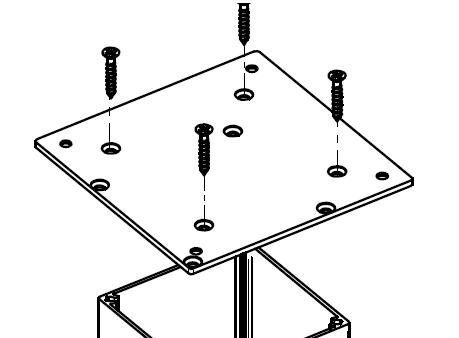 Montageplatten für Tischbeine eckig 80x80mm