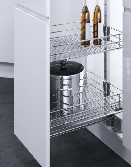 Hochschrankauszug HSA, Sets mit Körben Saphir verchromt