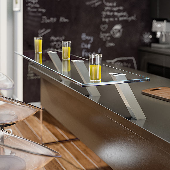 Glasklebeadapter für Barkonsole Capri