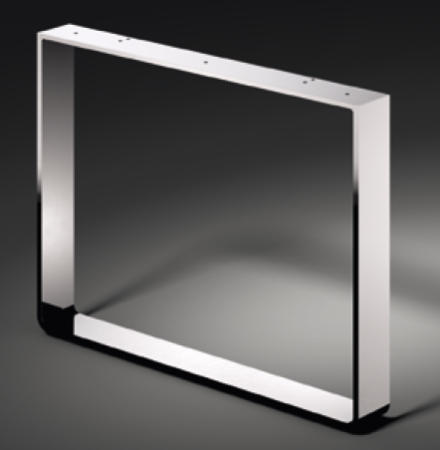 Kufe für Sideboard, Profil 60x8mm, verchromt oder Edelstahl