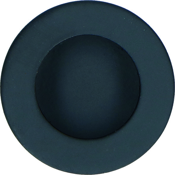 Muschelgriff rund Edelstahl Schwarz matt