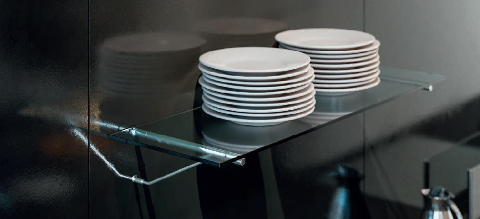 Tablarträger Stahl mit Abstützung, Wand- und Paneelmontage