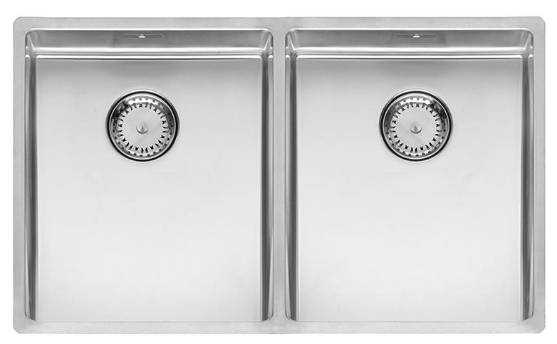 Spüle New York Doppelbecken Edelstahl Seidenglanz, symetrisch