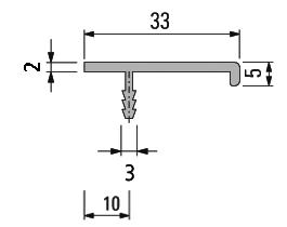 Griffleisten Typ G, Lagerlängen 2500mm, Aluminium EV1