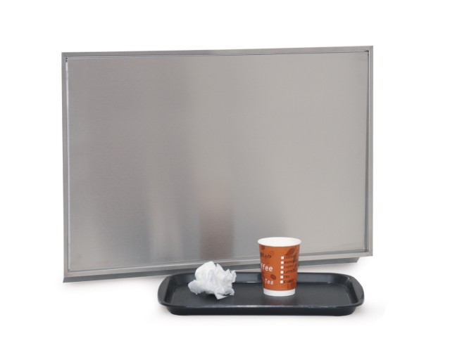 Müllklappe Edelstahl extra groß, ohne Piktogramm